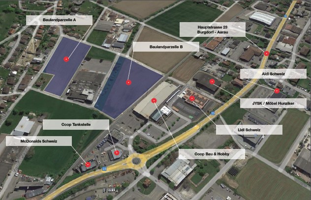 2023/ AG: 28’000 m² erschlossenes Industrie-, Gewerbe-, Dienstleistungs- und Logistikbauland.